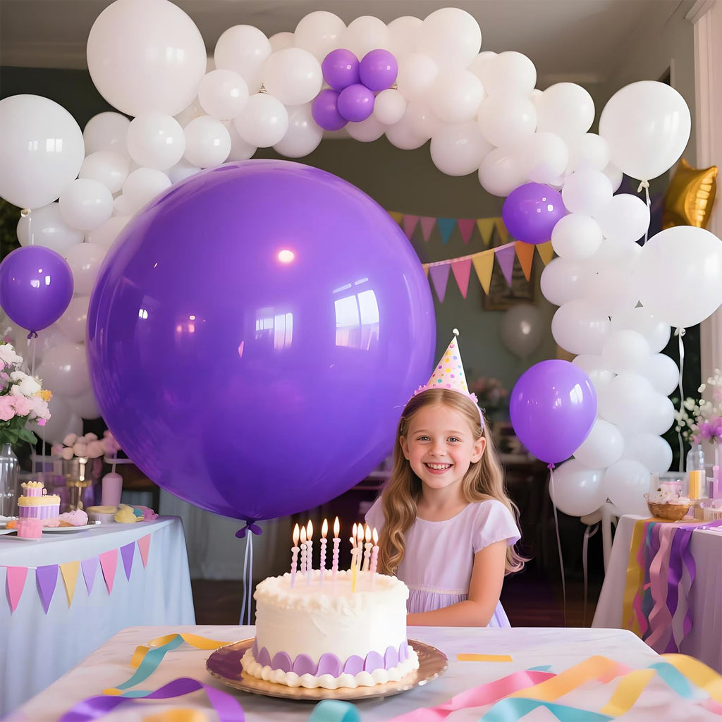 KAWKALSH 36-Inch Matte Lavender Purple Balloons - 9-Pack for Arches & Weddings