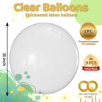 Kawkalsh Clear Balloons – 9x 36-Inch Jumbo Transparent Latex Balloons for Weddings, Birthdays & Events