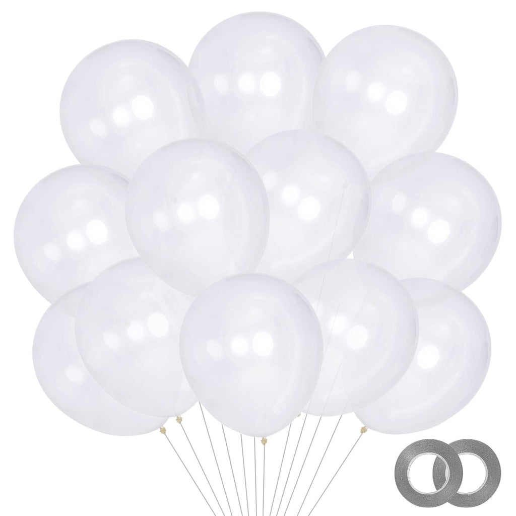KAWKALSH 200-Pack Clear 5-Inch Latex Balloons for Party Garlands & Arches