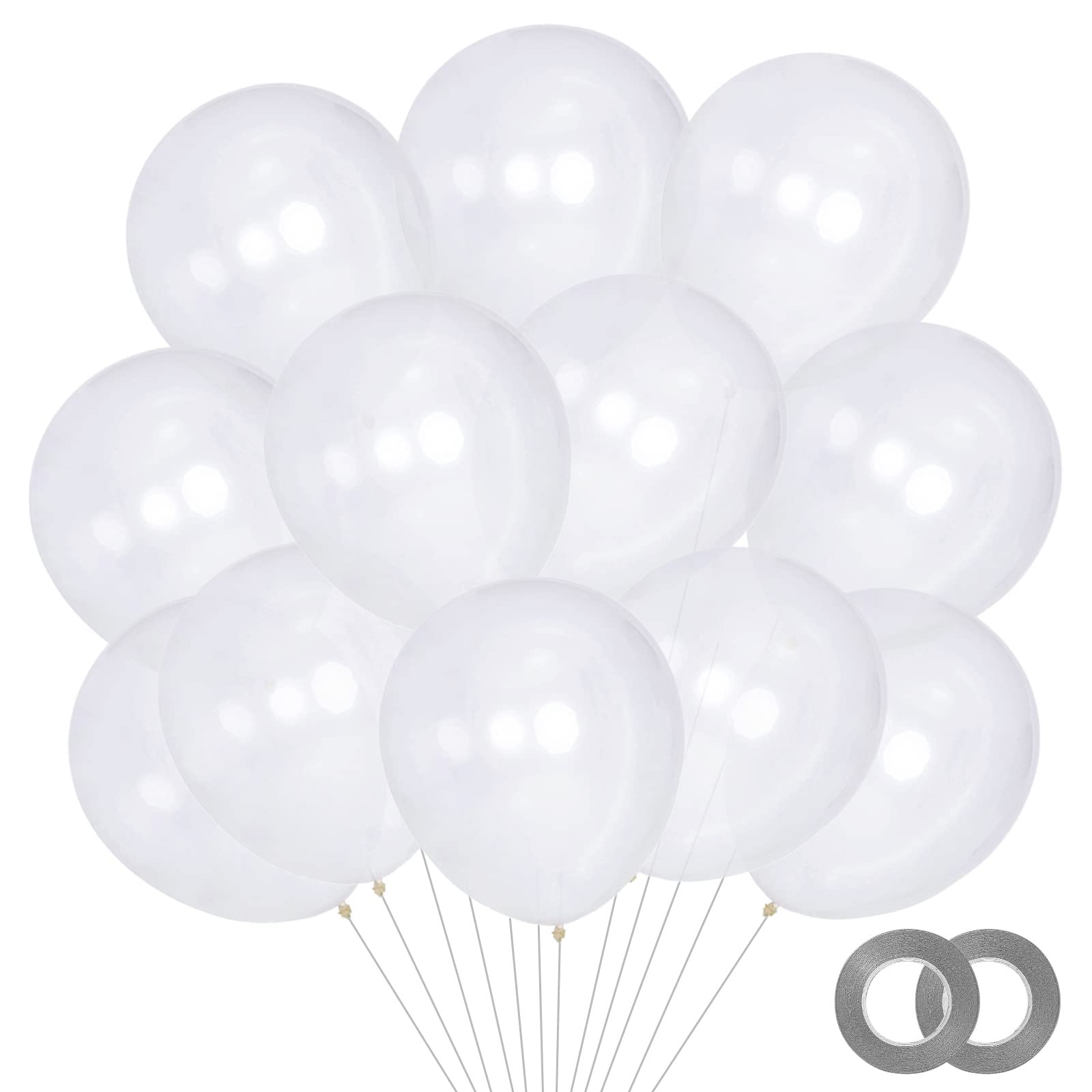 KAWKALSH 200-Pack Clear 5-Inch Latex Balloons for Party Garlands & Arches