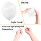 KAWKALSH 200pcs White 5-Inch Balloons – Mini Latex Party Decor for Birthdays & Showers