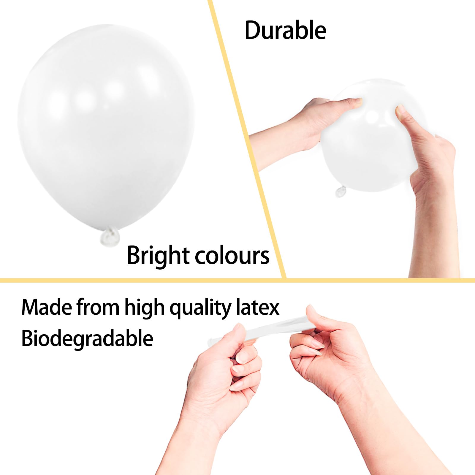 KAWKALSH 200pcs White 5-Inch Balloons – Mini Latex Party Decor for Birthdays & Showers