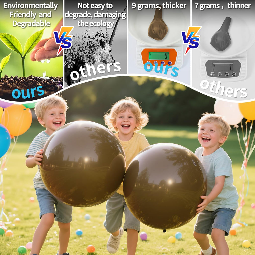 KAWKALSH 18 Inch Brown Latex Balloons | 32 Pack for Rustic Weddings & Earth-Tone Parties