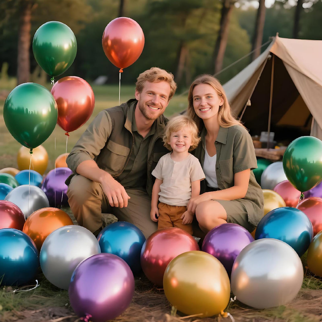 KAWKALSH 110-Pack 12-Inch Metallic Confetti Latex Balloons for Parties