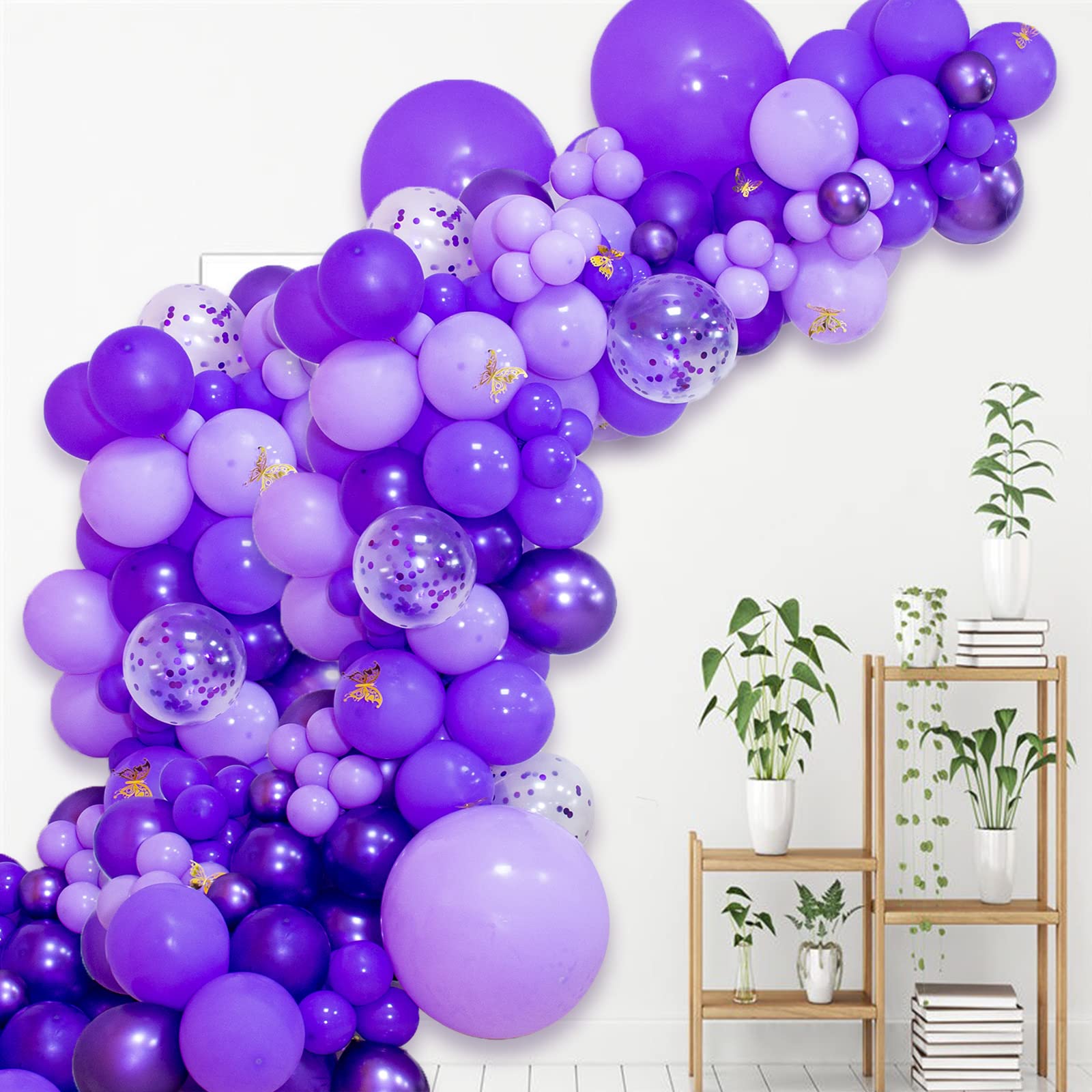 KAWKALSH Purple Balloon Arch Kit 111Pcs – 18/12/5 Inch Latex Balloons for Parties