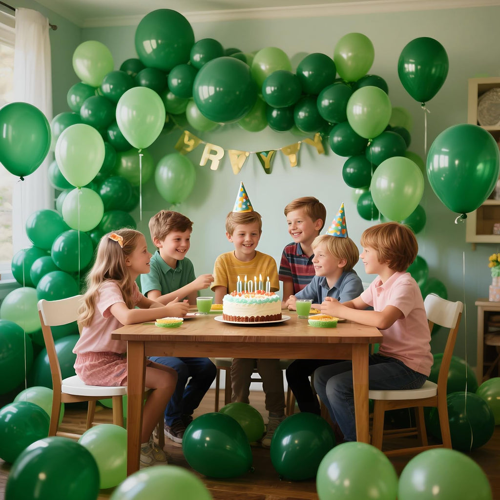 KAWKALSH Dark Green 12-Inch Latex Balloons – 110pcs for Arches, Garlands & Party Decor
