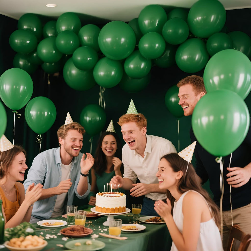 KAWKALSH Dark Green 12-Inch Latex Balloons – 110pcs for Arches, Garlands & Party Decor