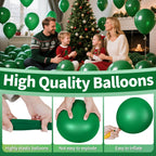 KAWKALSH Dark Green 12-Inch Latex Balloons – 110pcs for Arches, Garlands & Party Decor