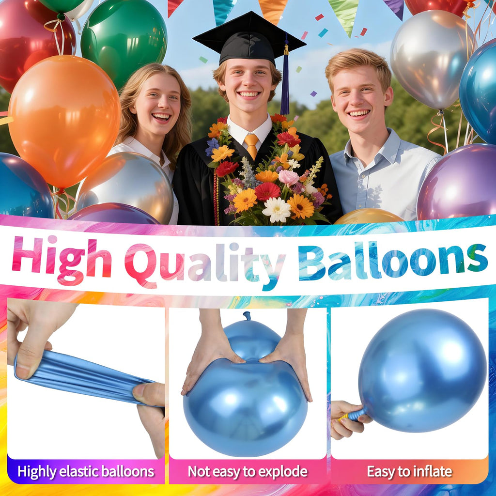 KAWKALSH 110-Pack 12-Inch Metallic Confetti Latex Balloons for Parties