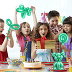 KAWKALSH 260 Metallic Green Long Balloons – 100pc Thick Latex Balloon Set for Creative Animal Shapes