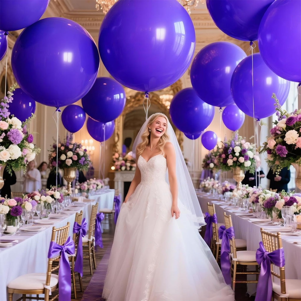 KAWKALSH Purple Big Balloons – 32ct, 18 Inch Giant Latex Balloons for Birthday, Wedding, Baby Shower