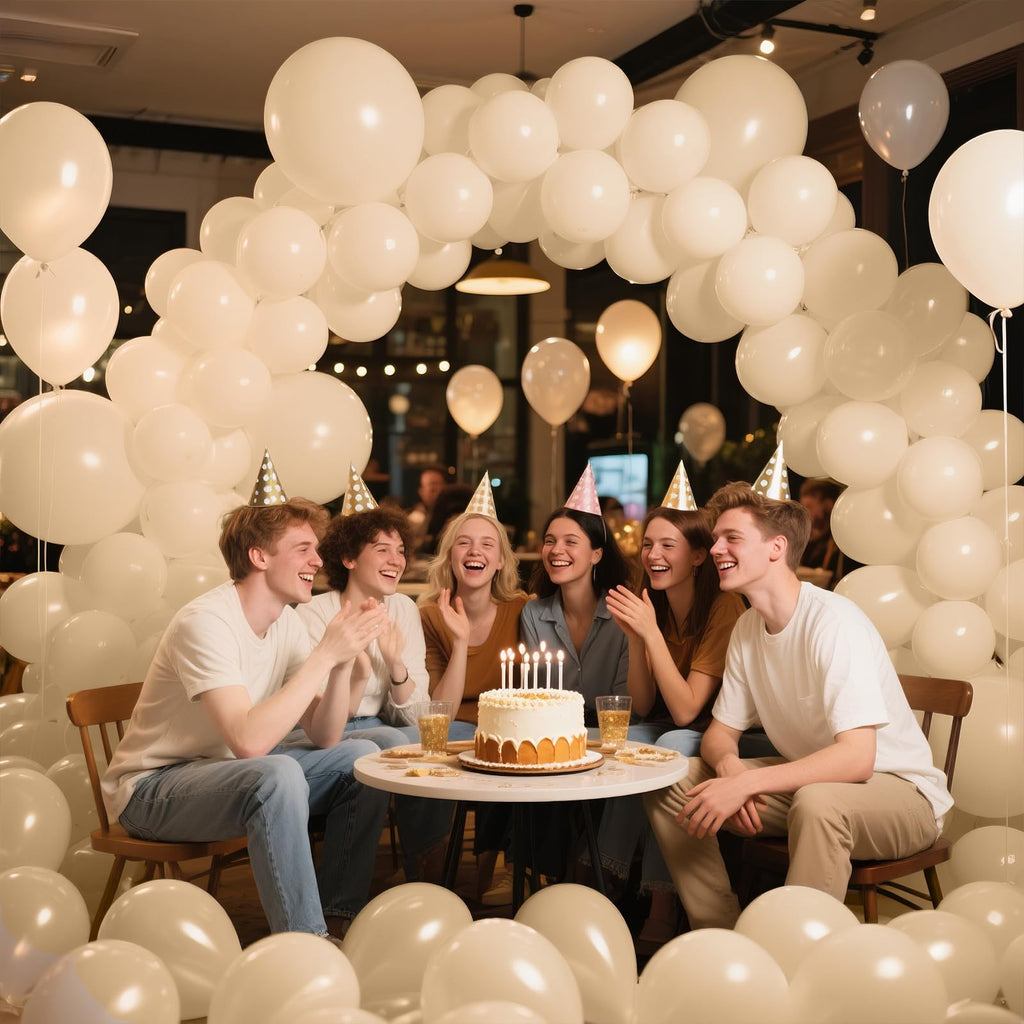 KAWKALSH Sand White Balloons 12in - 110ct Latex for Weddings & Events