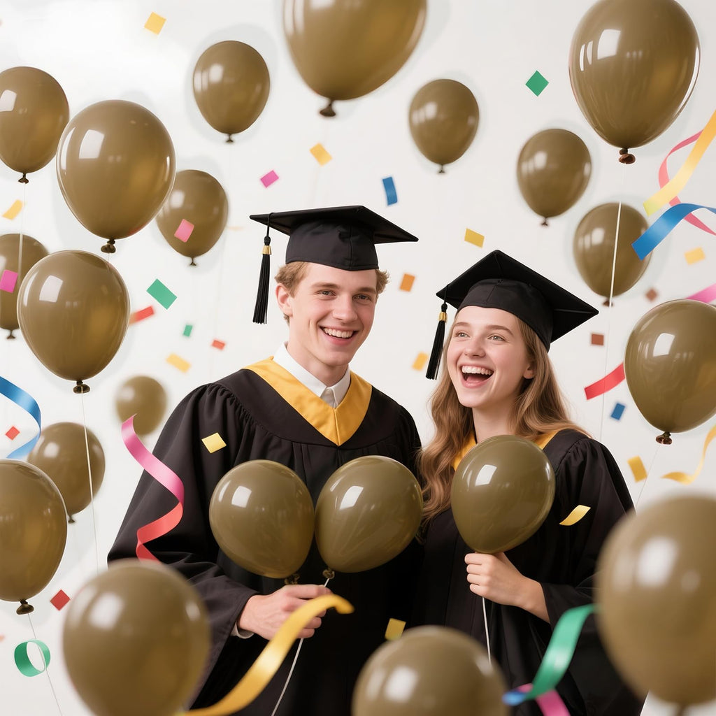KAWKALSH 200pcs Brown 5-Inch Latex Balloons for Party Garlands and Arch Decorations