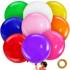 KAWKALSH Assorted Rainbow Giant Balloons 36-Inch | 9-Pack Jumbo Latex Balloons for Parties
