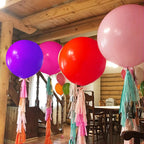 KAWKALSH Assorted Rainbow Giant Balloons 36-Inch | 9-Pack Jumbo Latex Balloons for Parties