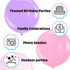 KAWKALSH Assorted Rainbow Giant Balloons 36-Inch | 9-Pack Jumbo Latex Balloons for Parties