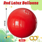 KAWKALSH Red Balloons – 9-Pack, 36-Inch Giant Latex Balloons for Garland, Arch & Party Decor