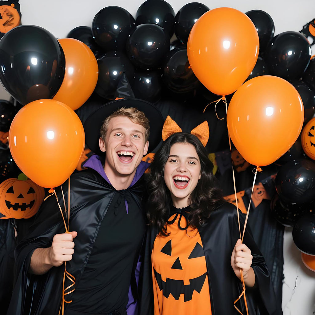 KAWKALSH Black Latex Balloons 110pcs - 12in Thickened, Durable Party Decor