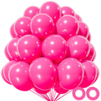 KAWKALSH Hot Pink 110-Count 12in Latex Balloons – Party Decor