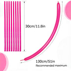 KAWKALSH 260 Hot Pink Long Balloons – 20% Thicker Natural Latex for Garlands & Balloon Animal Twists (100pcs)