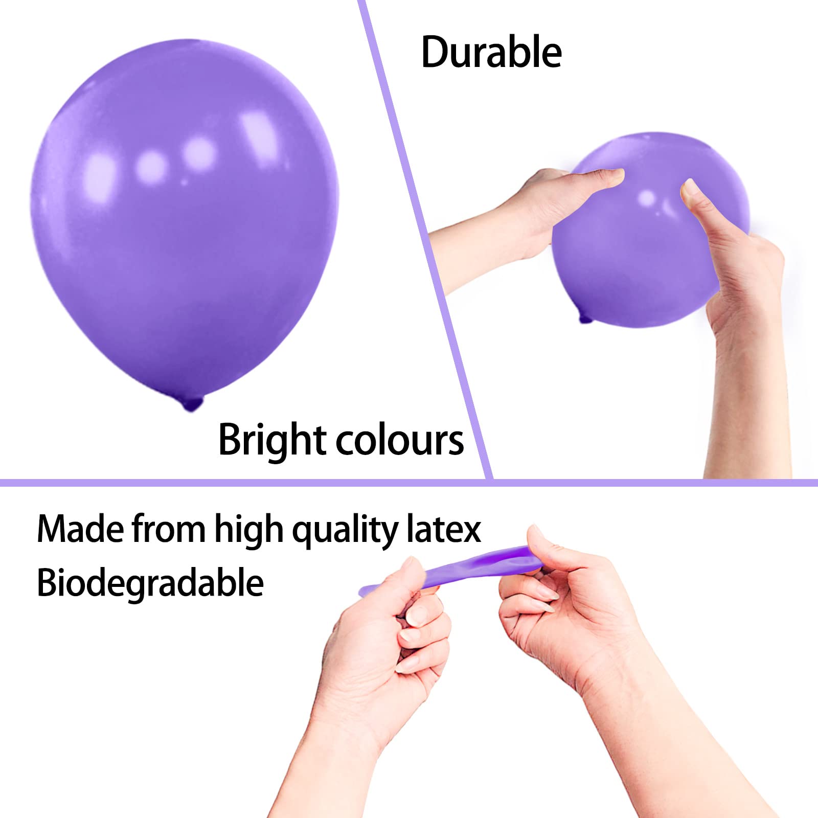 KAWKALSH 200pcs Purple Balloons - 5 Inch Latex Party Decor Pack