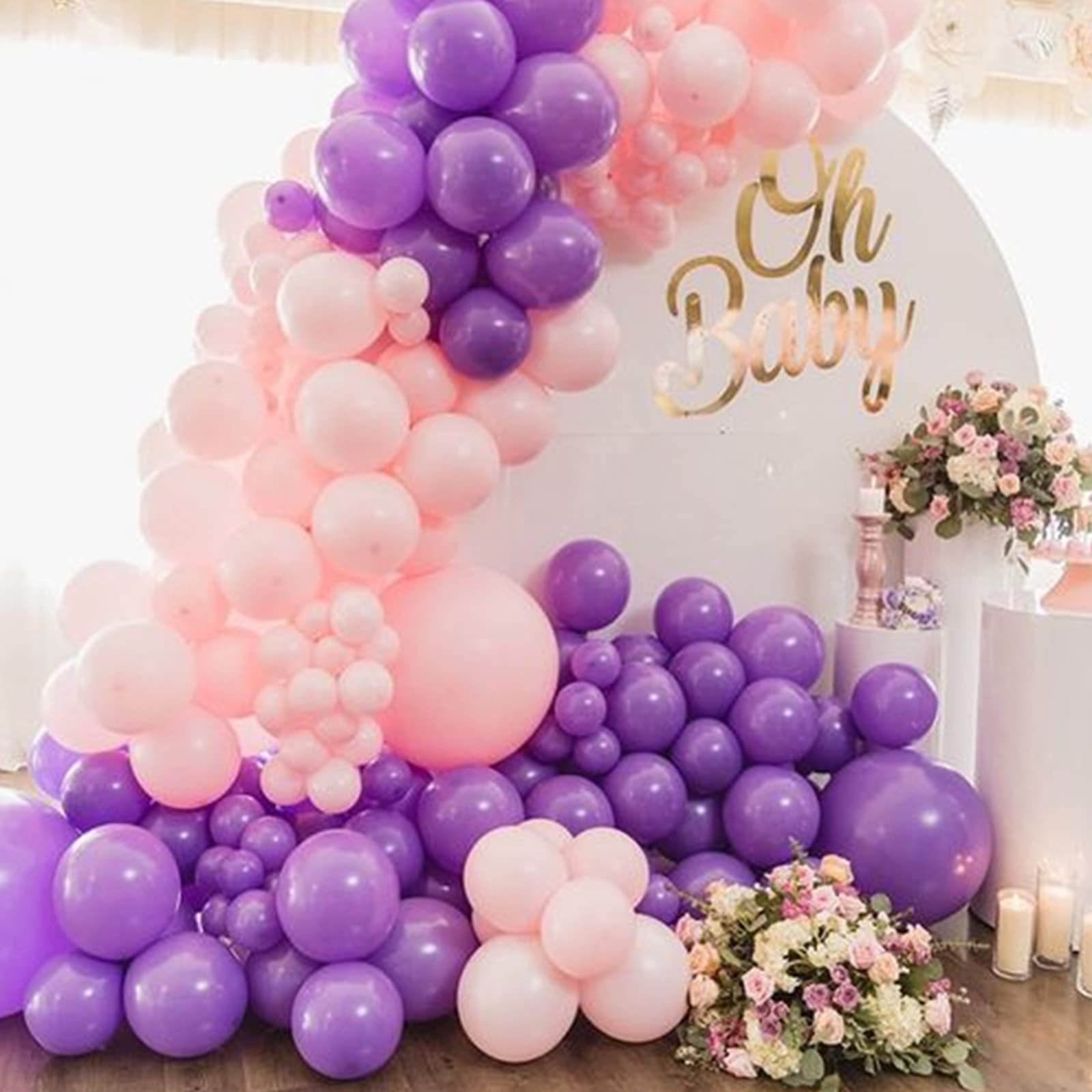 KAWKALSH 200pcs Purple Balloons - 5 Inch Latex Party Decor Pack