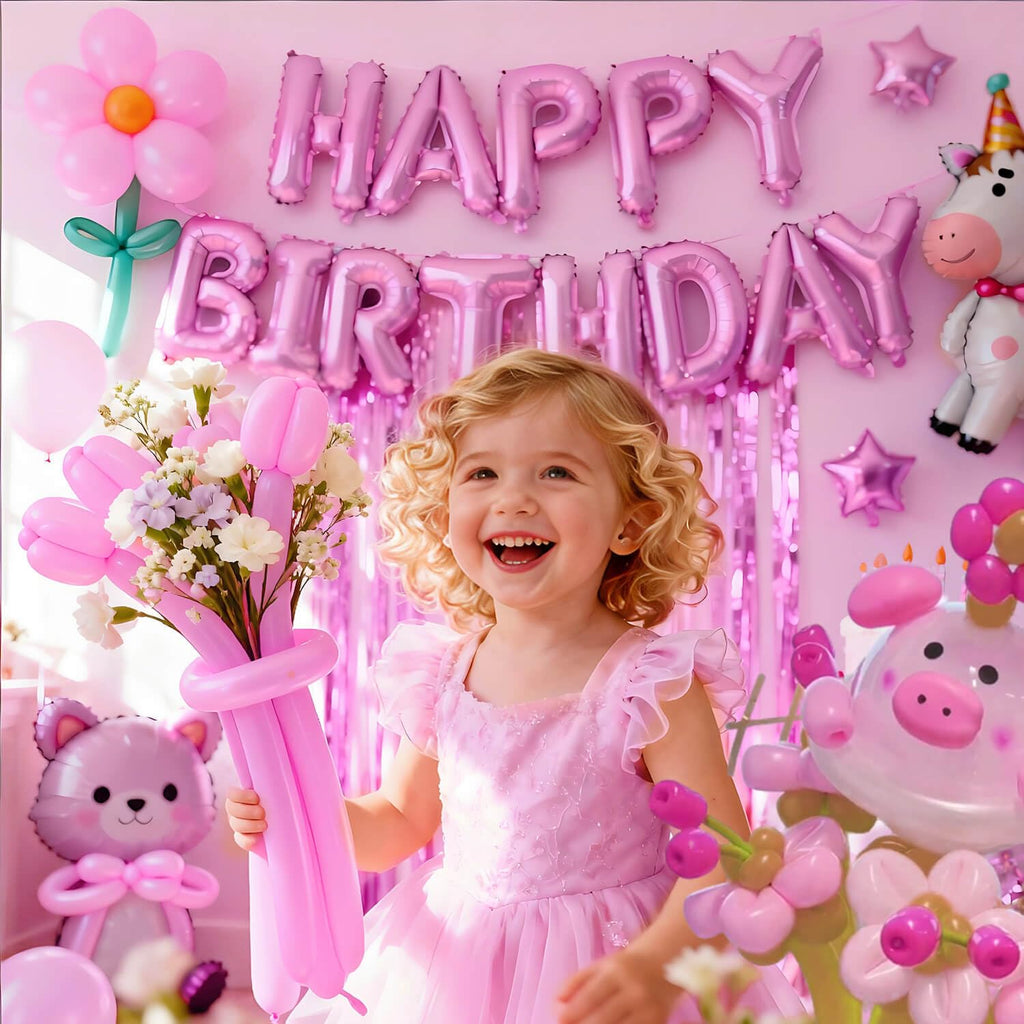 KAWKALSH 260 Pink Long Balloons – Thick 20% Latex, 100pcs for Balloon Animals & Party Decor