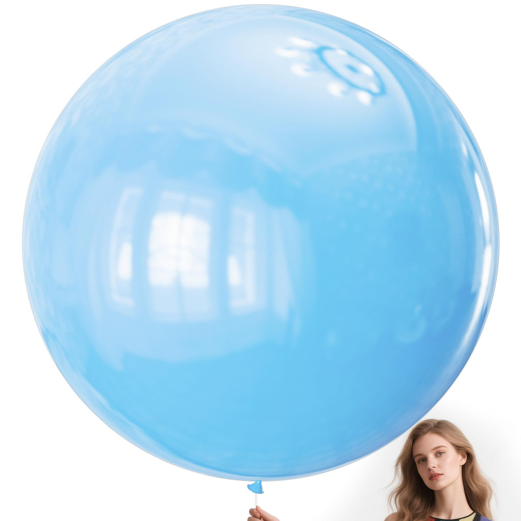 KAWKALSH Light Blue 36-Inch Giant Balloons - 9-Piece Jumbo Sky Aqua Party Decorations
