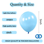 KAWKALSH 200pcs Light Blue Balloons 5 Inch – Mini Latex Party Decor Kit