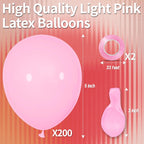 KAWKALSH 200pcs Light Pink Balloons 5 Inch – Mini Latex Party Balloons for Birthday, Baby Shower & More