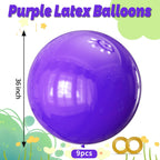 KAWKALSH 36-Inch Matte Lavender Purple Balloons - 9-Pack for Arches & Weddings
