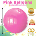 KAWKALSH Pink 36-Inch Giant Matte Balloons – 9-Pack for Baby Shower, Weddings, and Party Decor