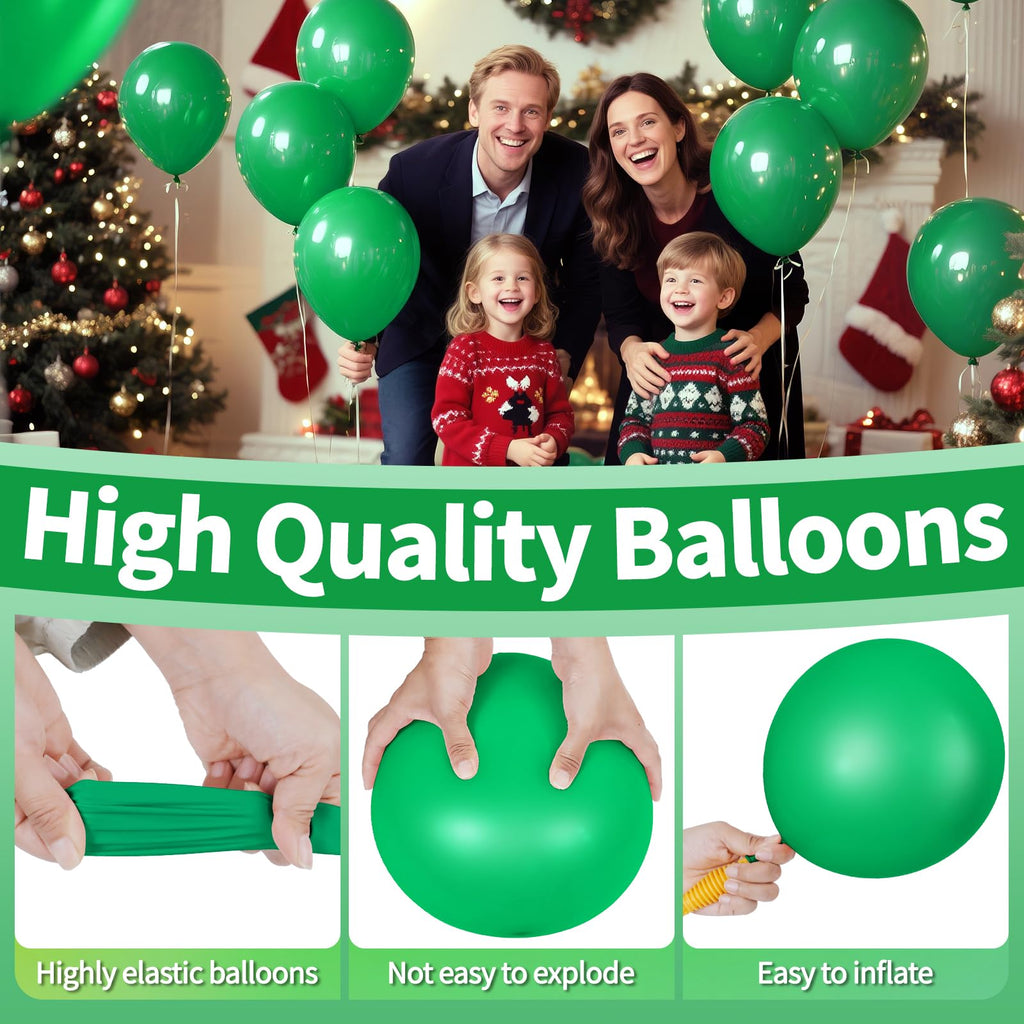 KAWKALSH Green Balloon 110pcs – 12in Thickened Latex Party Balloons for Birthday, Baby Shower, Weddings