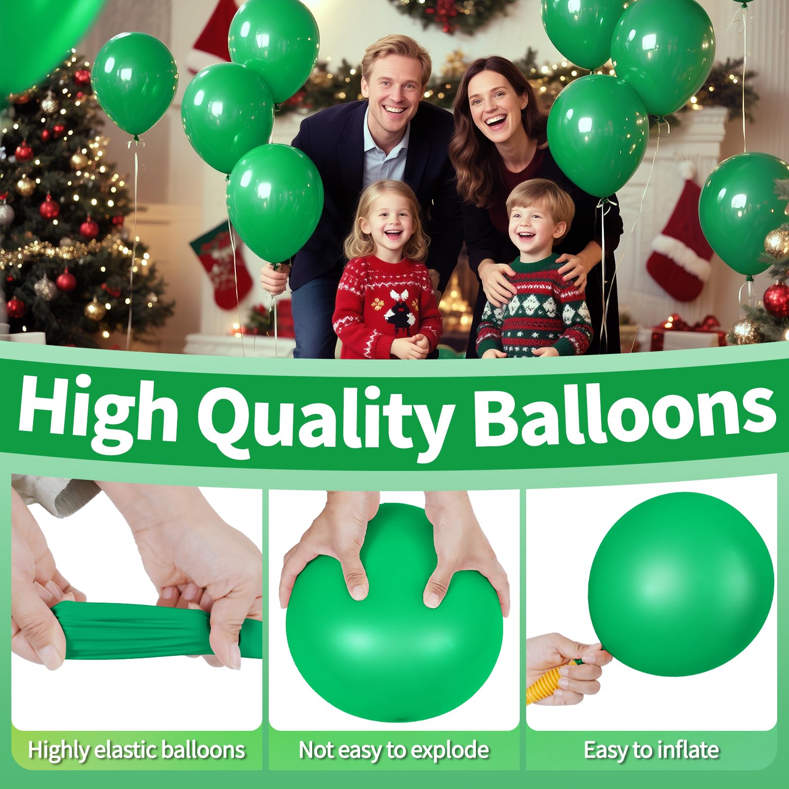 KAWKALSH Green Balloon 110pcs – 12in Thickened Latex Party Balloons for Birthday, Baby Shower, Weddings