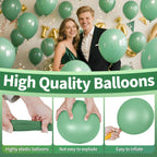 KAWKALSH Sage Green 12-Inch Latex Balloons | 110-Count Bulk Pack for Weddings, Baby Showers & Events
