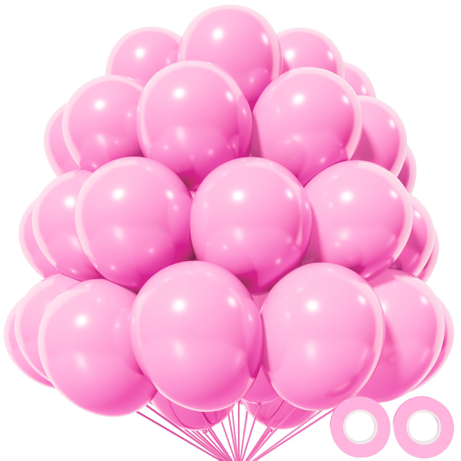 KAWKALSH Pink Balloons 110pcs – 12in Thickened Latex for Parties