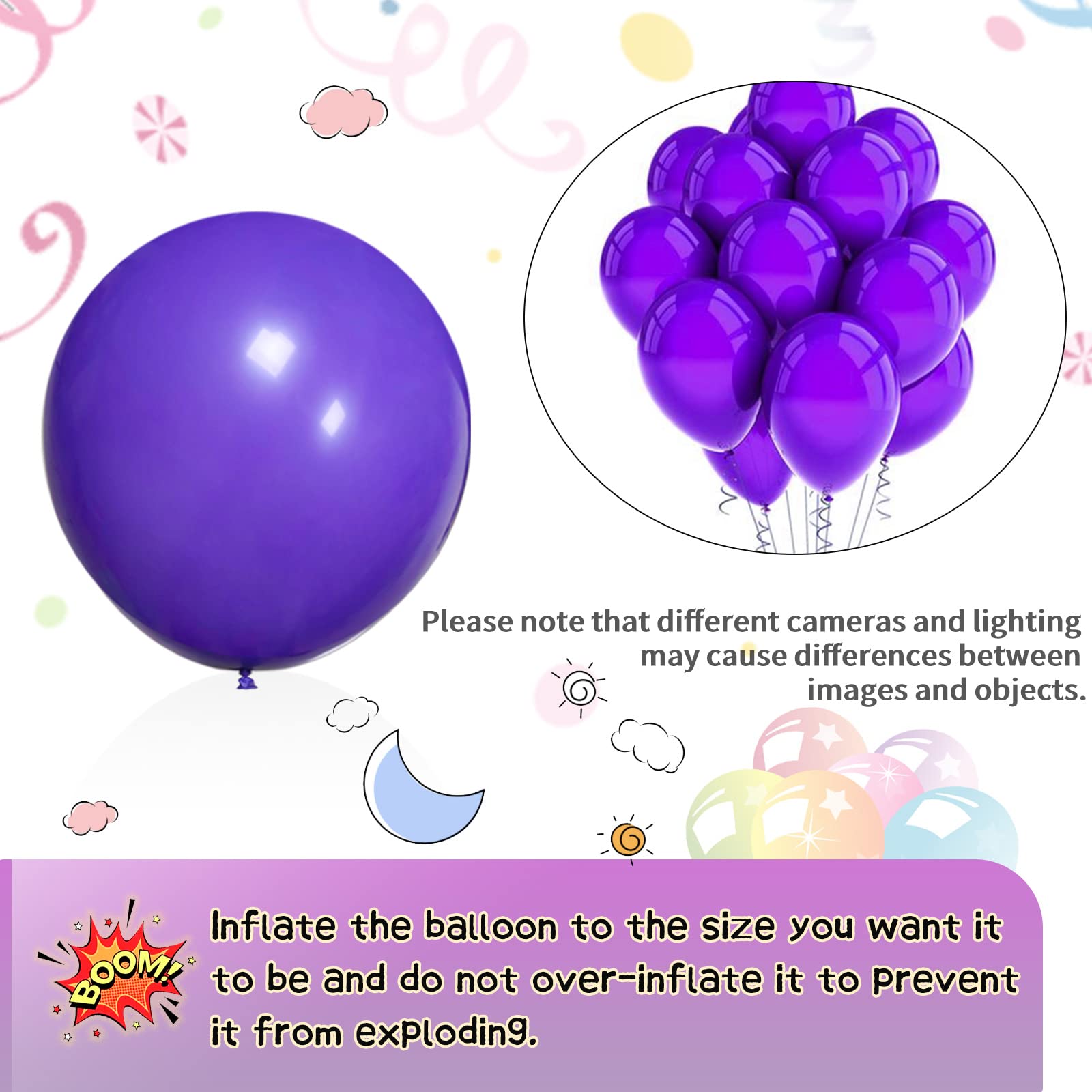 KAWKALSH Purple Balloon Arch Kit 111Pcs – 18/12/5 Inch Latex Balloons for Parties