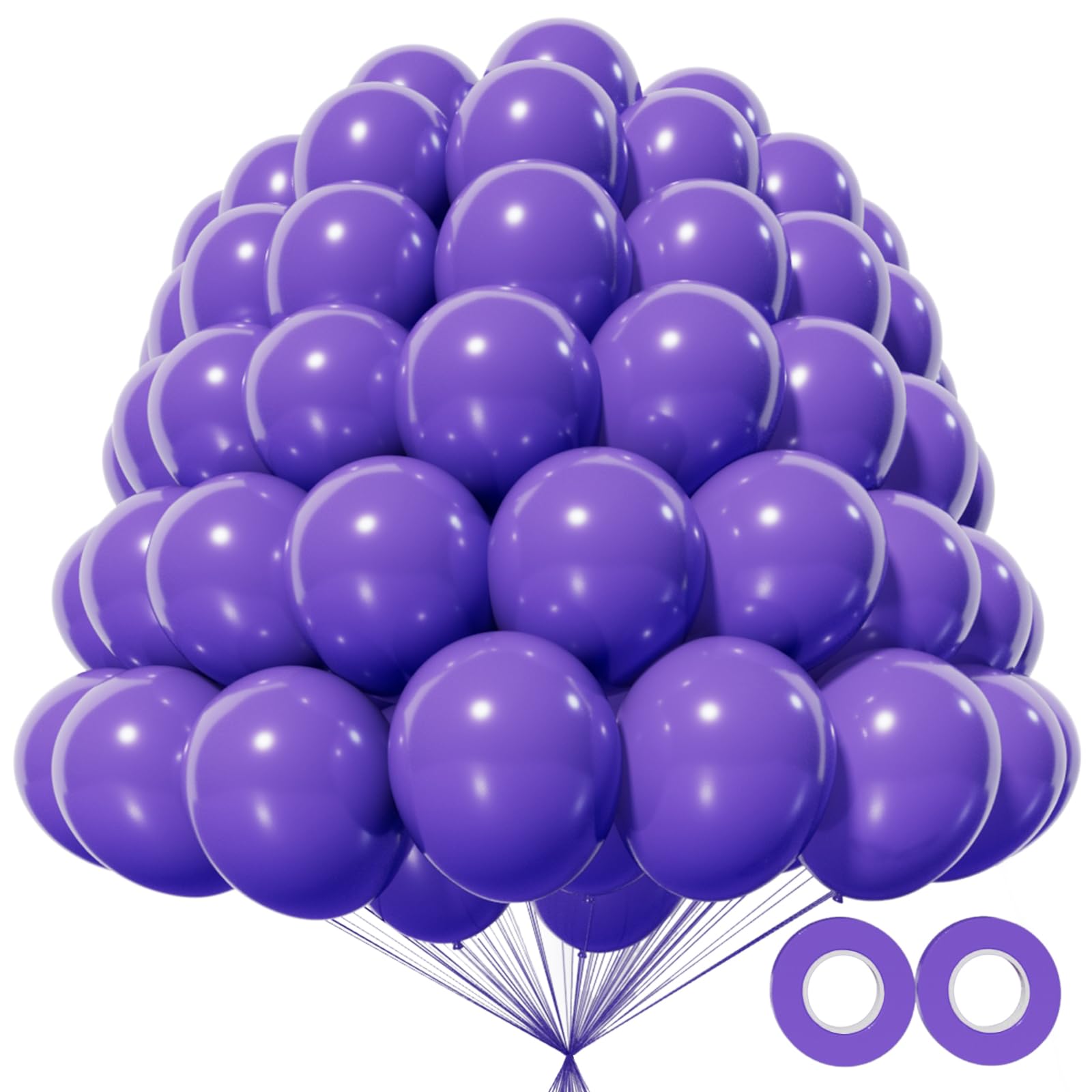 KAWKALSH 200pcs Purple Balloons - 5 Inch Latex Party Decor Pack