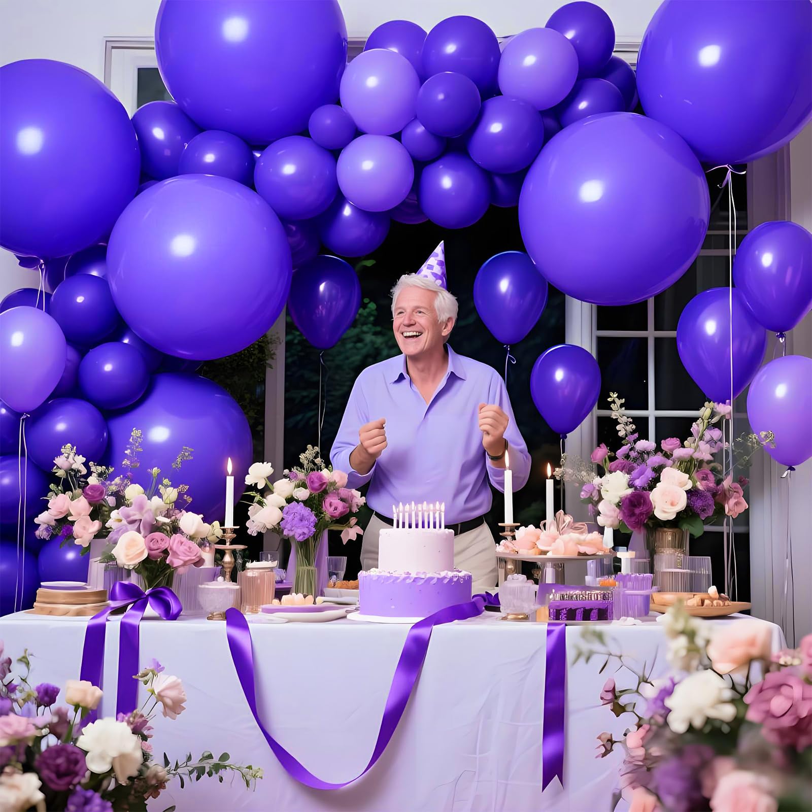 KAWKALSH Purple Big Balloons – 32ct, 18 Inch Giant Latex Balloons for Birthday, Wedding, Baby Shower