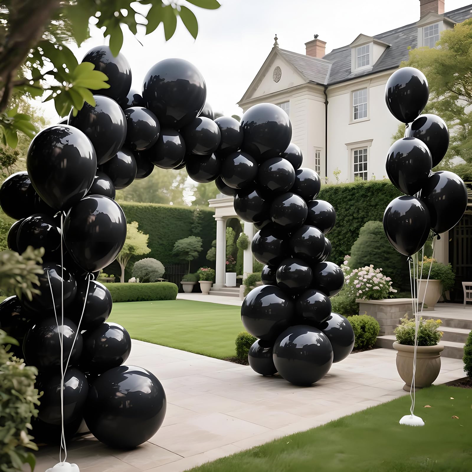KAWKALSH Black Latex Balloons 110pcs - 12in Thickened, Durable Party Decor