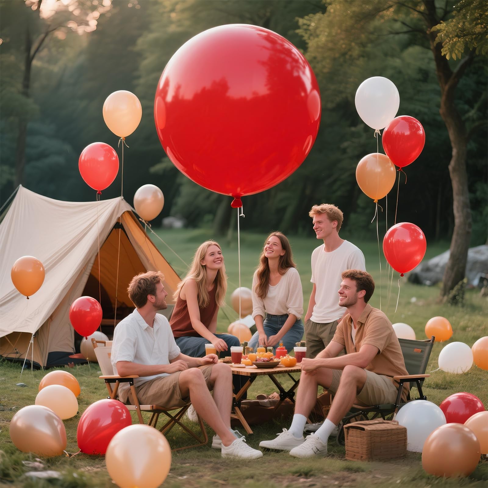 KAWKALSH Red Balloons – 9-Pack, 36-Inch Giant Latex Balloons for Garland, Arch & Party Decor