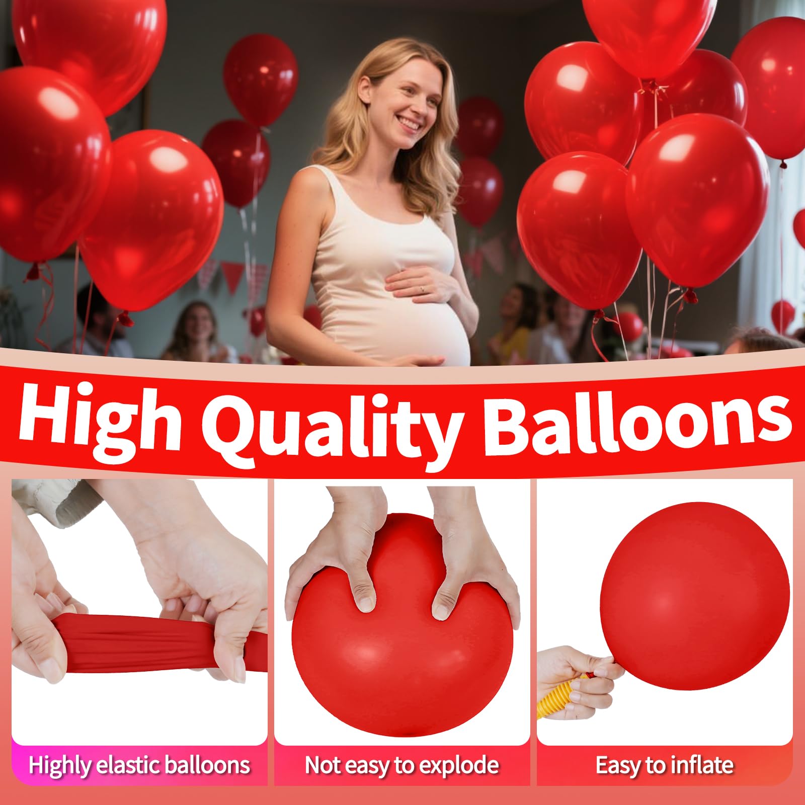 KAWKALSH Red Balloon 110pcs | Thickened 12\" Latex Balloons for Graduation, Wedding, and Holiday Decor