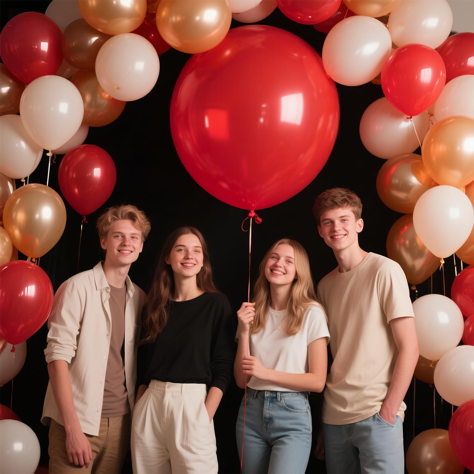 KAWKALSH Red Balloons – 9-Pack, 36-Inch Giant Latex Balloons for Garland, Arch & Party Decor