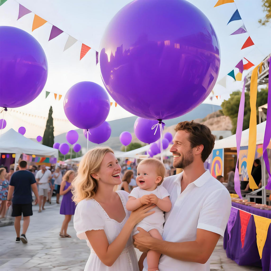 KAWKALSH 36-Inch Matte Lavender Purple Balloons - 9-Pack for Arches & Weddings