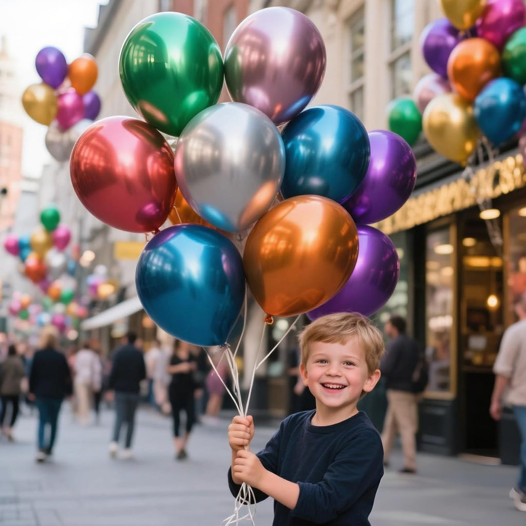 KAWKALSH 110-Pack 12-Inch Metallic Confetti Latex Balloons for Parties