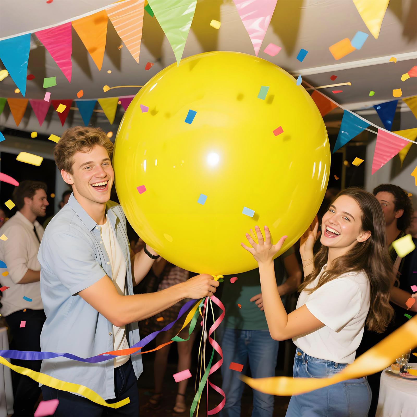 KAWKALSH Yellow Giant Balloons 36 Inch - 9pc Jumbo Latex Party Decor