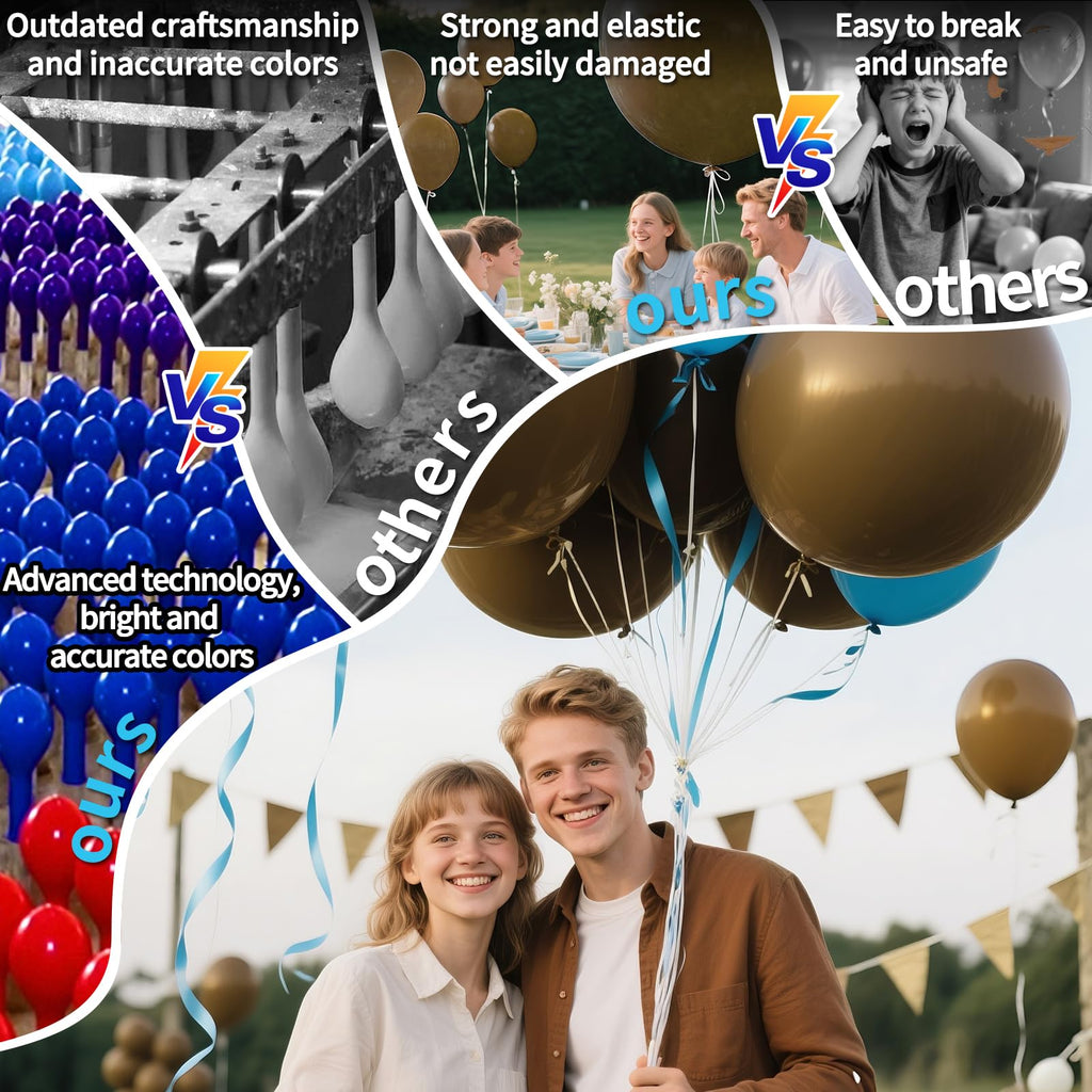KAWKALSH 18 Inch Brown Latex Balloons | 32 Pack for Rustic Weddings & Earth-Tone Parties