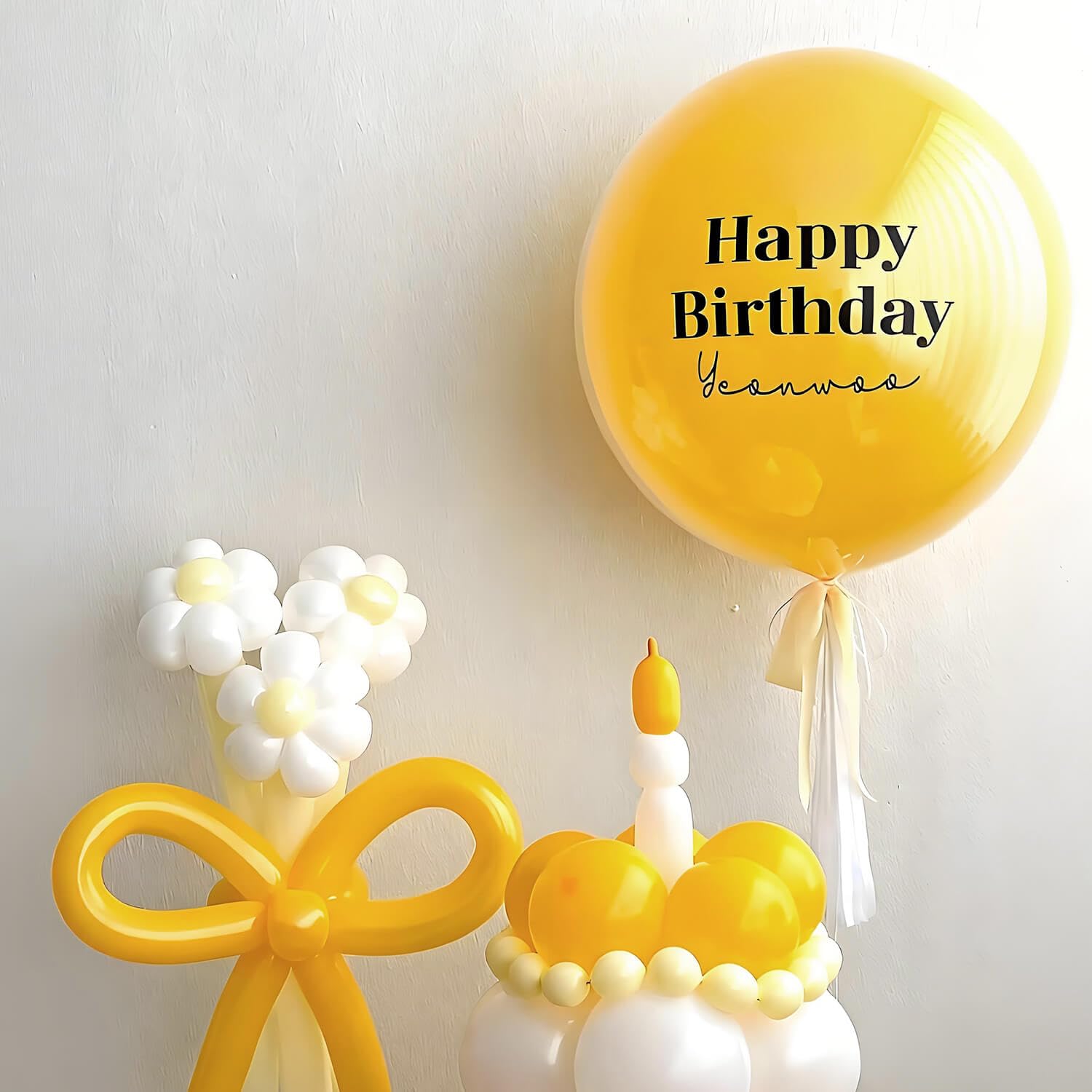 KAWKALSH 260 Lemon Yellow Long Balloons – 100pc Twisting Kit for Party Decor