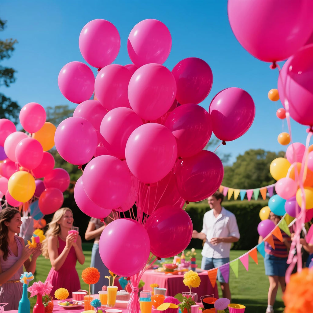 KAWKALSH 200pcs Hot Pink Balloons 5-Inch – Party Decor, Balloon Garland & Arch