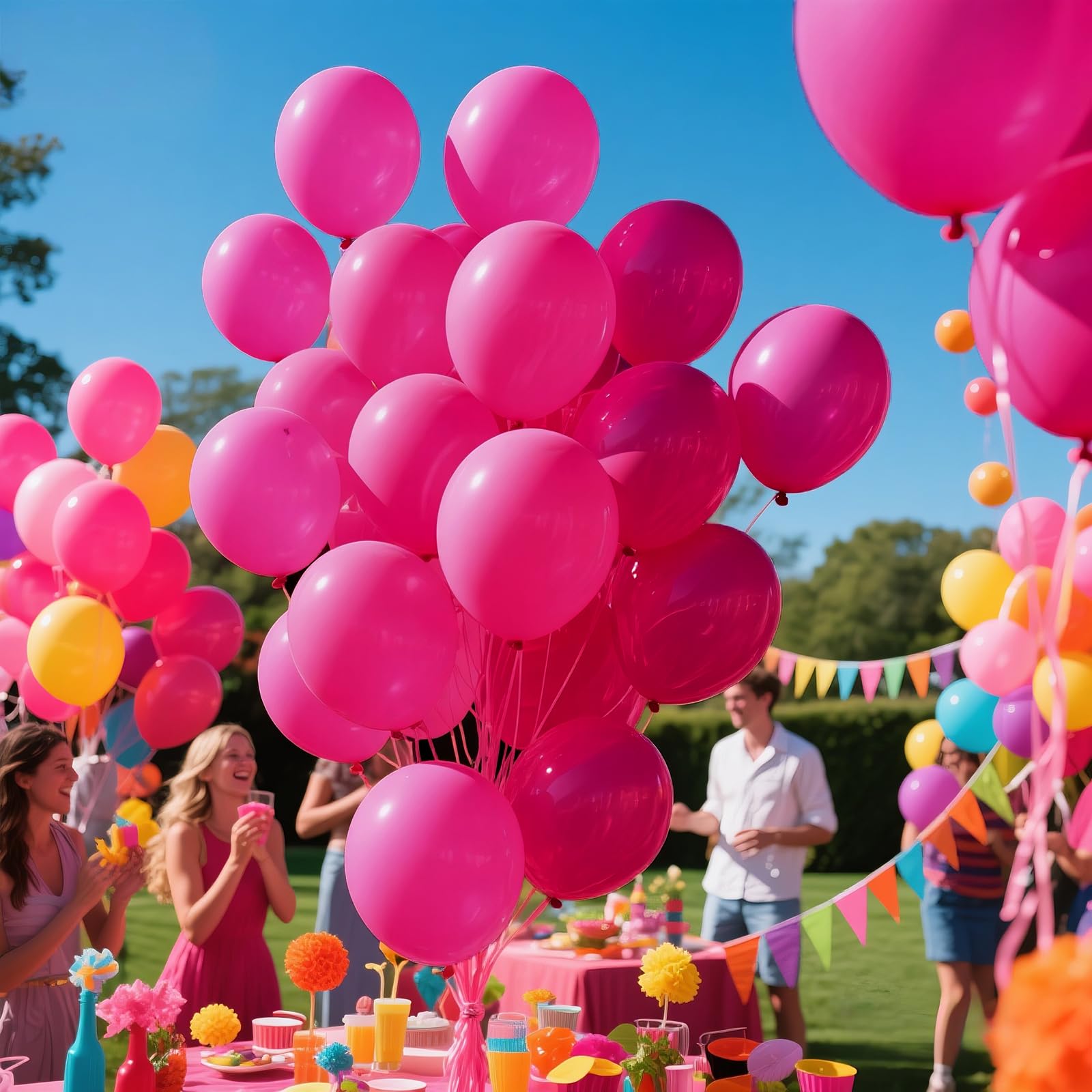 KAWKALSH 200pcs Hot Pink Balloons 5-Inch – Party Decor, Balloon Garland & Arch